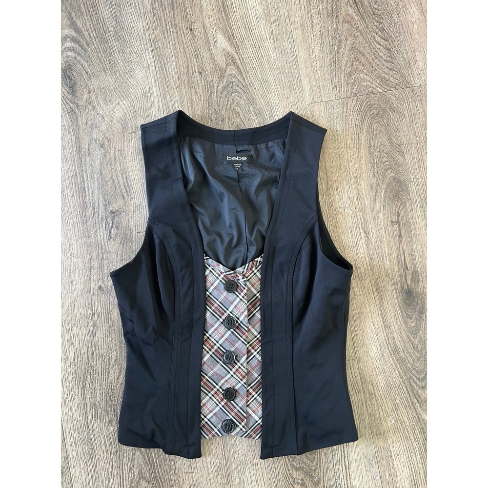 BEBE VINTAGE plaid Vest Y2K!